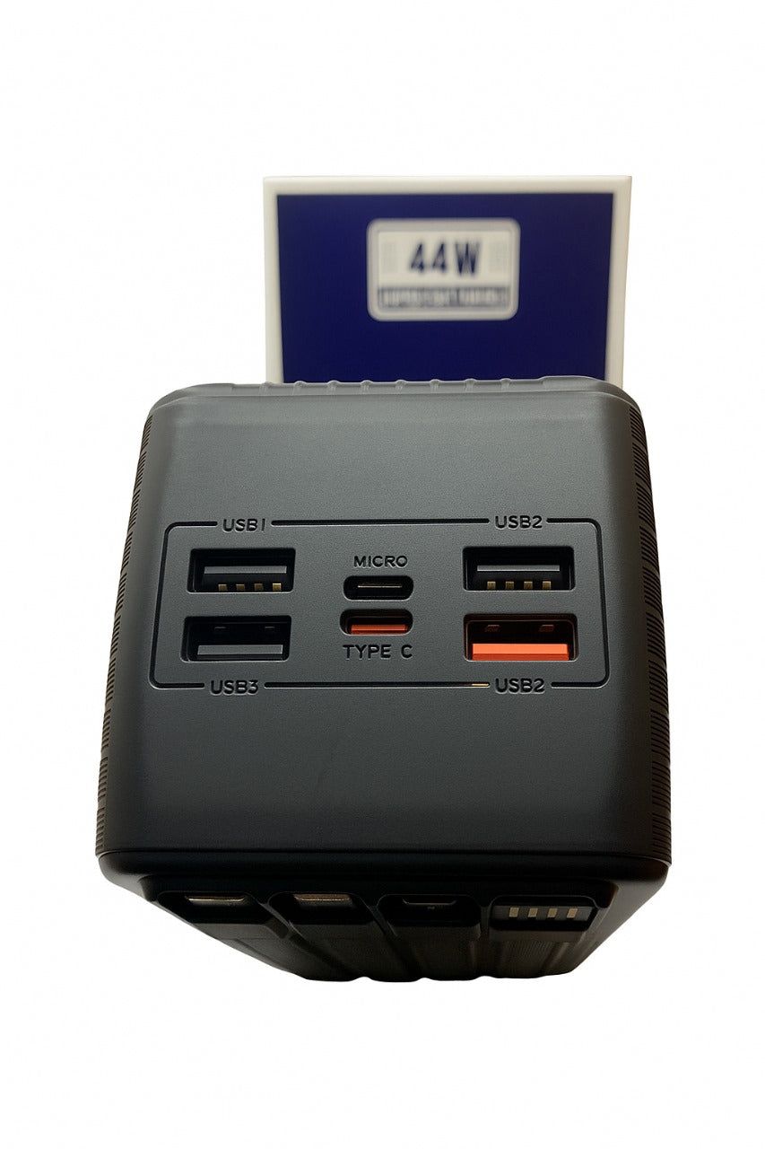 80000mAh 44W Super Fast Charging Power Bank – Multi-Port Laptop & Mobile Charger | Built-in Cables | Made in Dubai