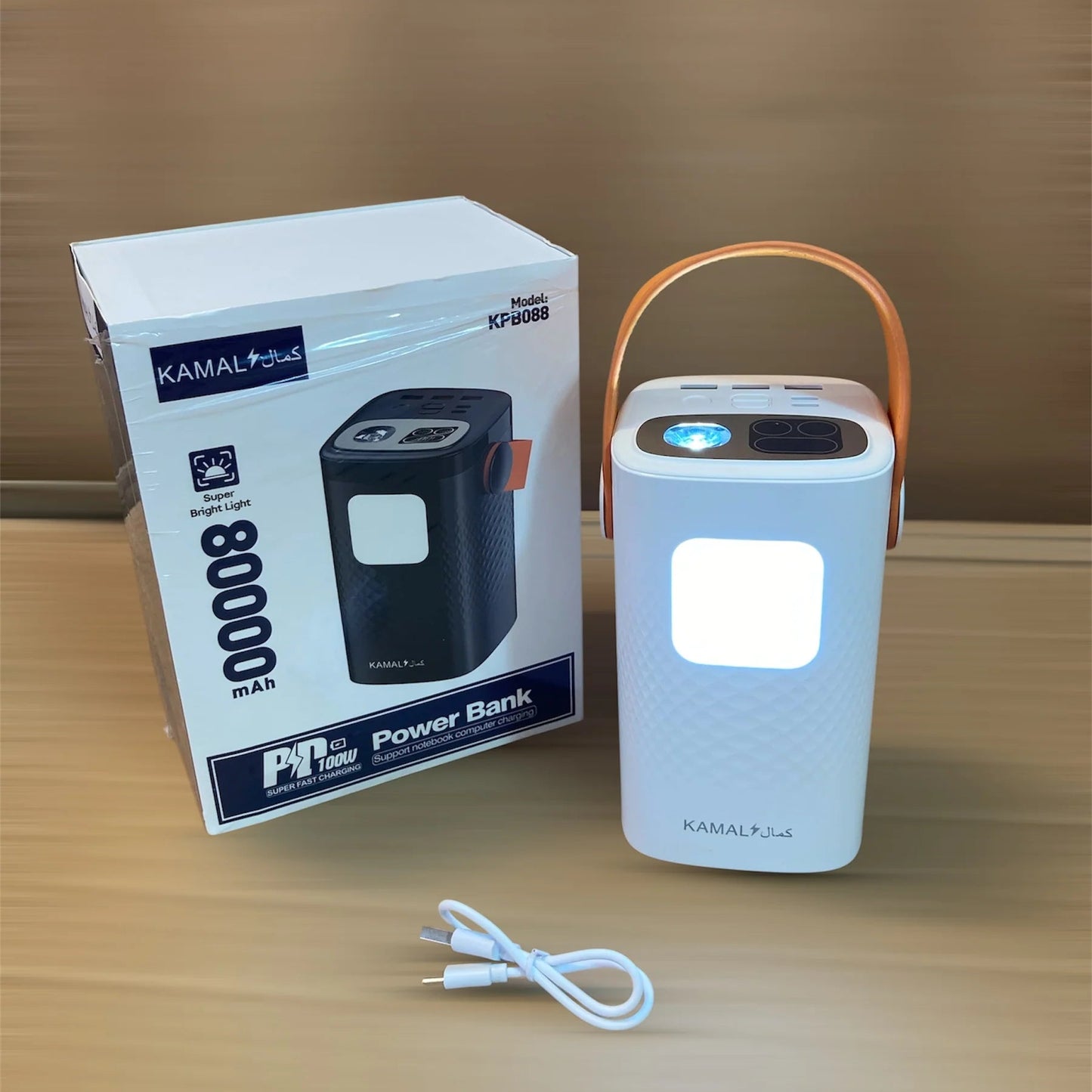 KAMAL 80000mAh 100W PD Super Fast Charging Power Bank KPB-088 | High Performance | Temperature, Over Power & Multiple Protection | Lithium Polymer | Made in Dubai