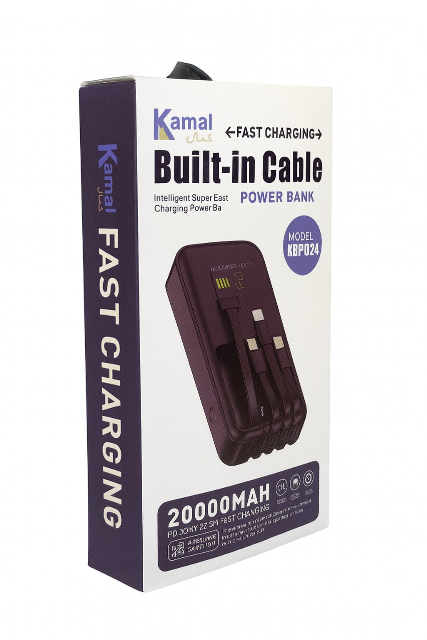 20000mAh Power Bank | 22.5W Super Fast Charging | Built-in 3-in-1 Cables | LED Digital Display | Portable Charger for All Devices