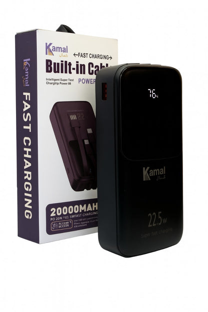 20000mAh Power Bank | 22.5W Super Fast Charging | Built-in 3-in-1 Cables | LED Digital Display | Portable Charger for All Devices