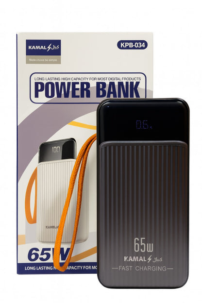 30000mAh | 65W Fast Charging Power Bank High Capacity | Type-C & Lightning Output | LED Display | Portable Charger with Safety Protection