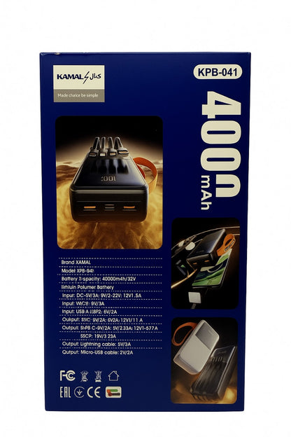 40000mAh 67W Fast Charging Power Bank – Type-C & Dual USB Output | Digital Display | Portable High-Capacity Charger | Made in Dubai