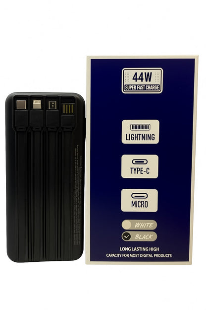 80000mAh 44W Super Fast Charging Power Bank – Multi-Port Laptop & Mobile Charger | Built-in Cables | Made in Dubai