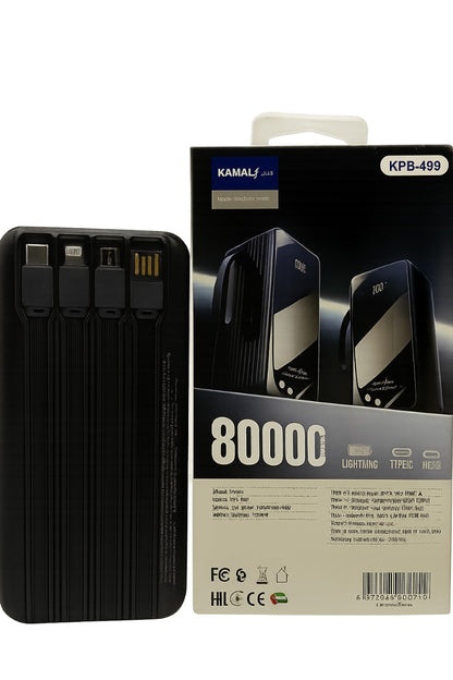 80000mAh 100W Super Fast Charging Power Bank – Laptop & Mobile Charger | Type-C + Lightning Ports | Made in Dubai