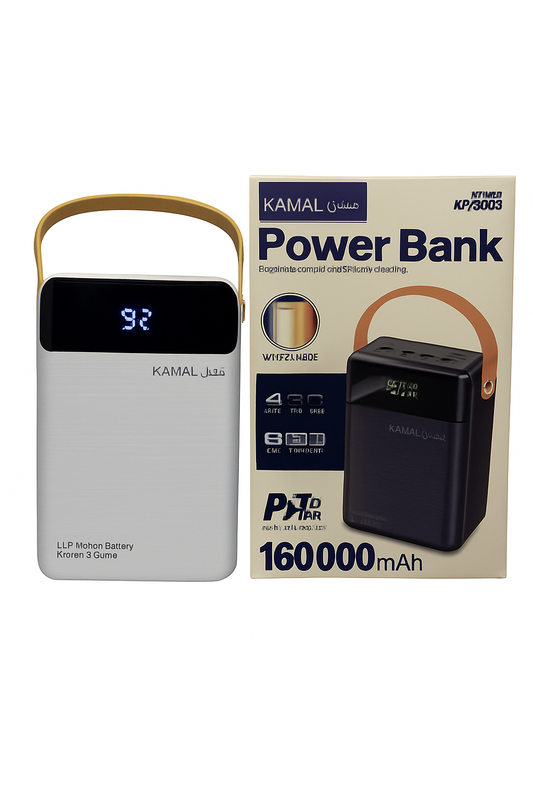 160000mAh Fast Charging Power Bank – Dual Output for Laptop & Mobile | Li-Polymer Battery Made in Dubai