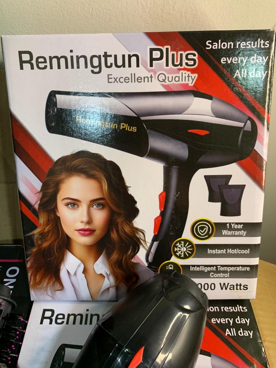 Remingtun Plus 5000W Hair Dryer + One-Step Hot Air Brush | Professional Salon Styling Combo