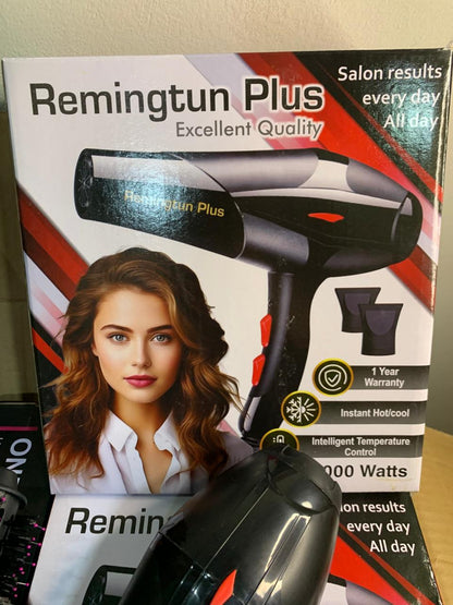 Remingtun Plus 5000W Hair Dryer + One-Step Hot Air Brush | Professional Salon Styling Combo