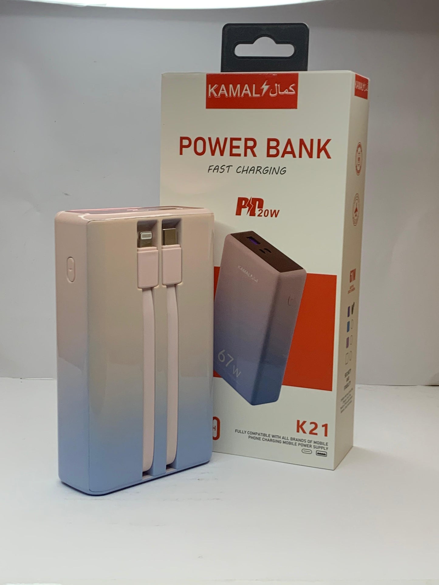 KAMAL K21 Power Bank 20000mAh | 67W Super Fast Charging | PD 20W | Long-Lasting Battery Backup