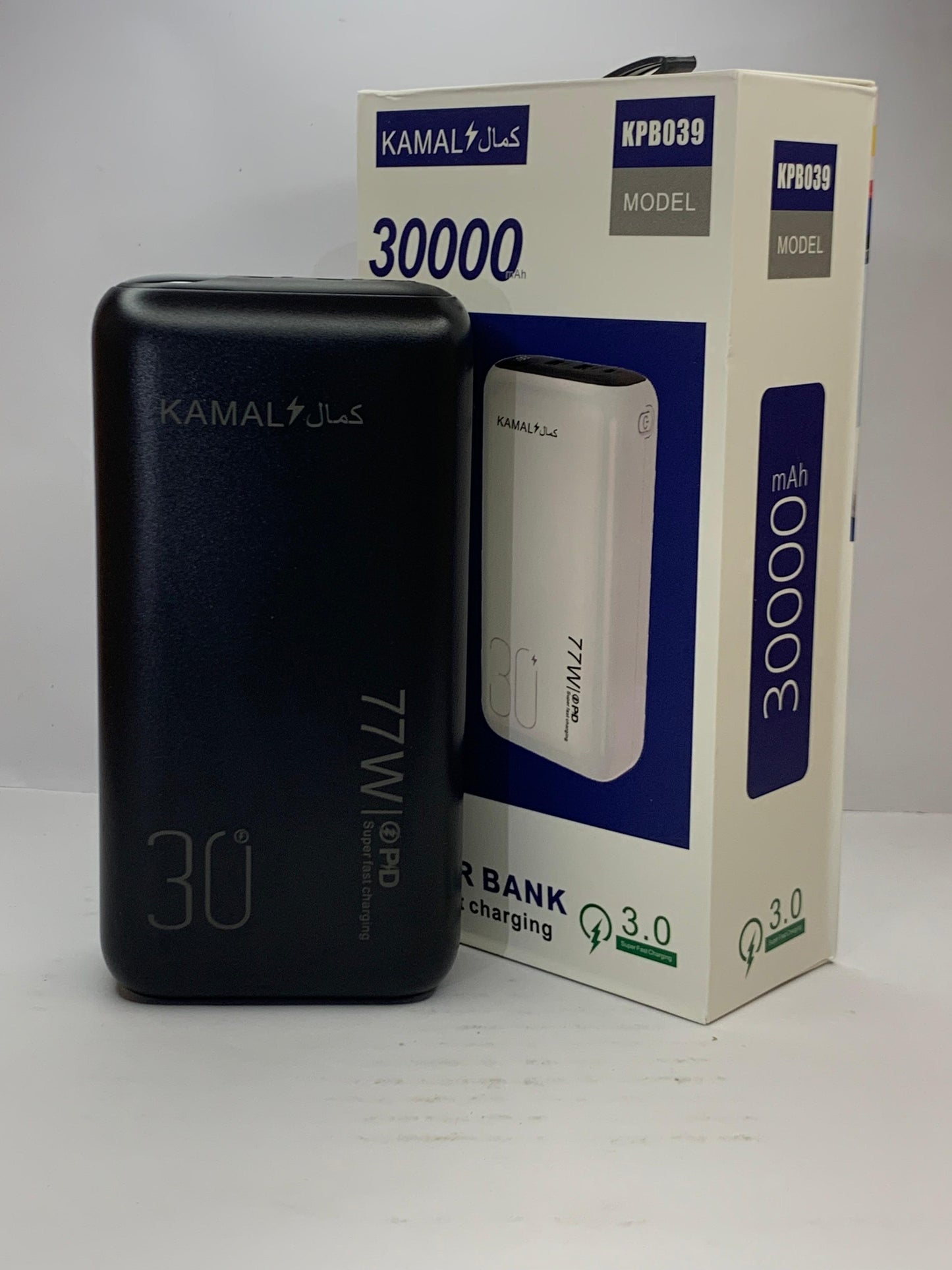 Kamal Power Bank 30000mAh – Model KPB039 | PD Fast Charging | Type-C & Dual USB | High Quality Battery