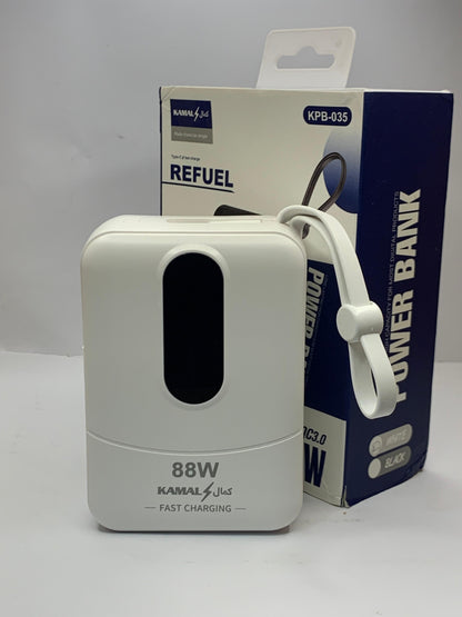 KAMAL 30000mAh Power Bank (88W Fast Charging) – Type-C & Lightning, Digital Display, Portable