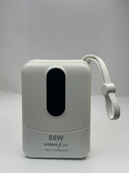 KAMAL 30000mAh Power Bank (88W Fast Charging) – Type-C & Lightning, Digital Display, Portable