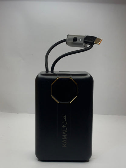 KAMAL KPB038 30000mAh Power Bank – 68W PD Super Fast Charging, Type-C & USB-A, Built-in Cable, Digital Display