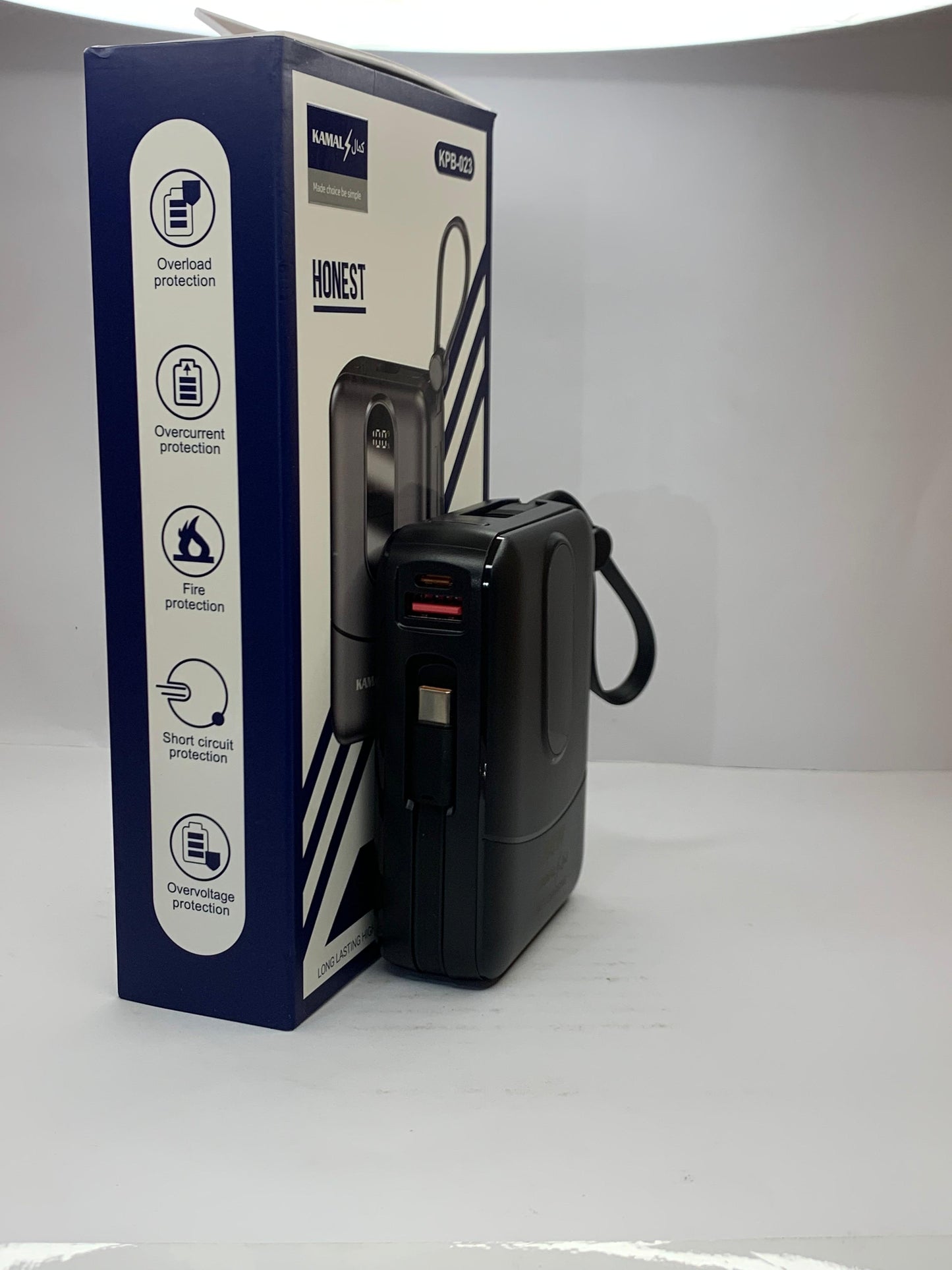 KAMAL 88W Fast Charging Power Bank 20000mAh – Type-C & Lightning, Digital Display, High-Quality Battery