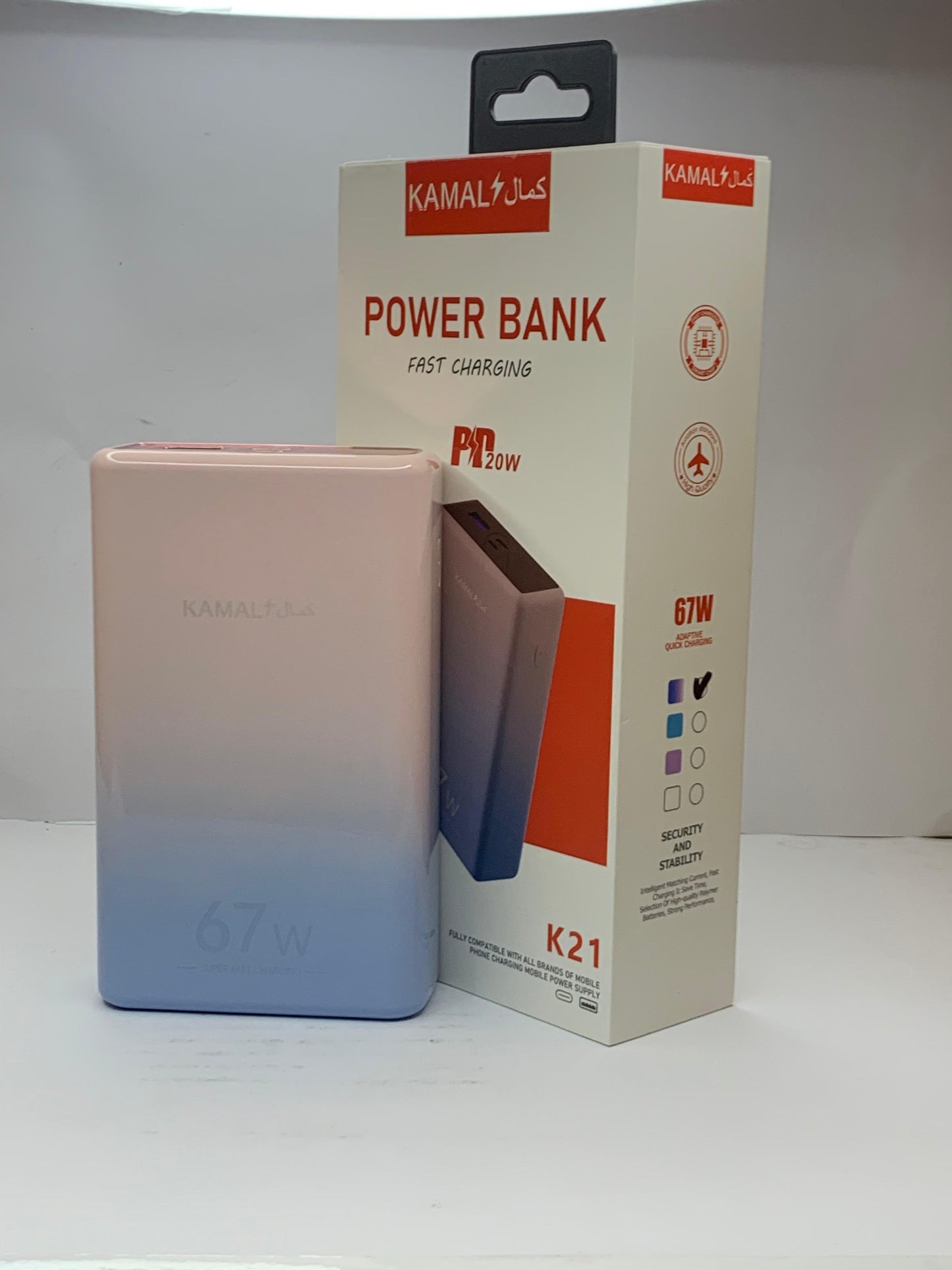 KAMAL K21 Power Bank 20000mAh | 67W Super Fast Charging | PD 20W | Long-Lasting Battery Backup